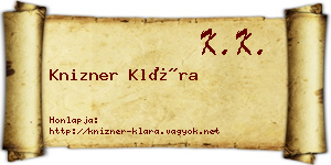 Knizner Klára névjegykártya